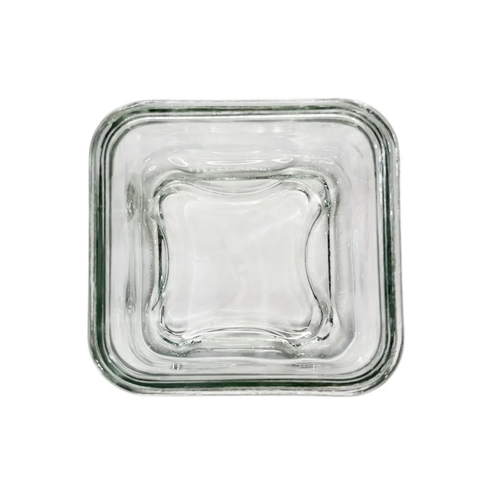 4.5” Square Smooth Glass Flower Vase Clear